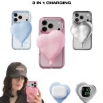 GRAGG 3 in 1 Magnetic Wireless Charger – Зүрхэн хэлбэртэй 3 үйлдэлт соронзон утасгүй цэнэглэгч